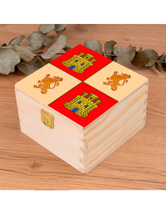 Scatola di legno medievale Scudo di Castilla y León