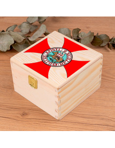Scatola medievale Croce Templari in legno