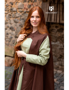 Mantello medievale per donna Morfeo in cotone, marrone 2