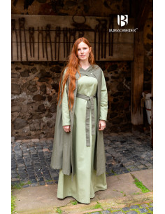 Mantello da donna medievale Morpheus in cotone, verde oliva 2