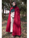 Hibernus mantello medievale in lana, colore rosso