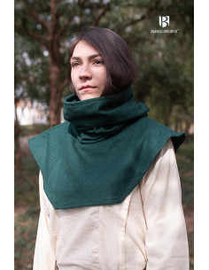 Gugel medievale in cotone Noè, colore verde 2