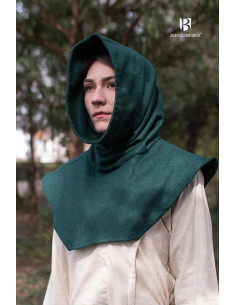 Gugel medievale in cotone Noè, colore verde