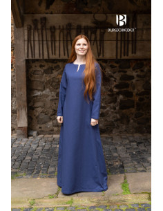 Tunica medievale maniche lunghe Feme, colore blu