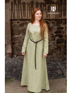 Tunica medievale a maniche lunghe Feme, colore verde...