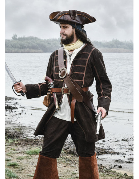 Cintura pirata in pelle con...