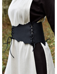 Cintura tipo corsetto con laccetti, colore nero 2