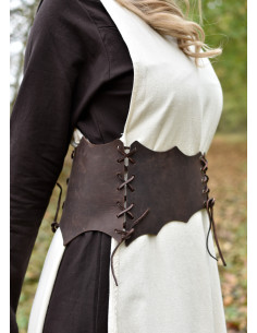 Cintura tipo corsetto con laccetti, colore marrone 2