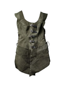 Julienne lungo in pelle justillo, verde