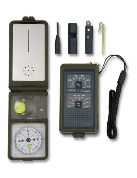 bussola con accessori di sopravvivenza