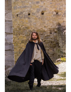 Mantello Medievale Classico Nero Elinor con Cappuccio... 2