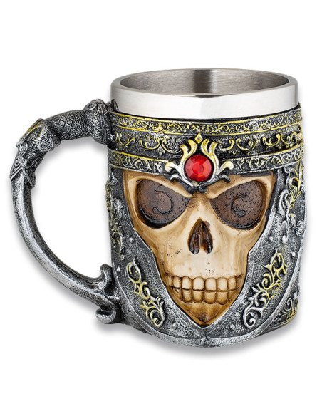 Tazza Skull in alluminio e resina