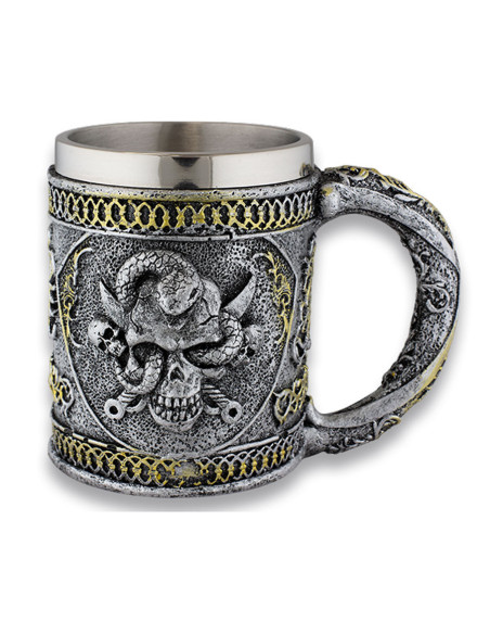 Mug teschi e serpente in alluminio e...