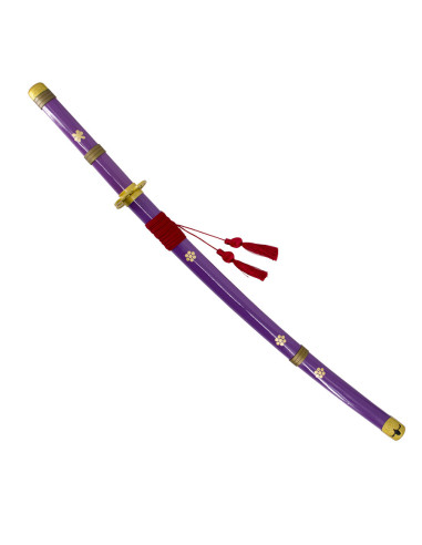 Enma decorativo katana lilla di One Piece, saya in legno