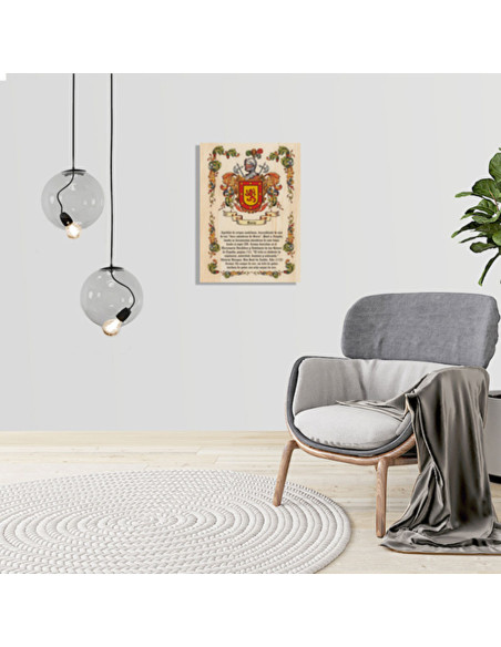 Stemma 1 Cognome su legno (30x40 cm.)