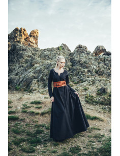 Abito da donna vichingo modello Lina, nero