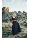 Abito da donna vichingo modello Lina, nero