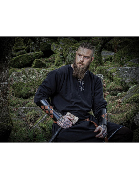 Tunica vichinga con ricamo Erwin, nera