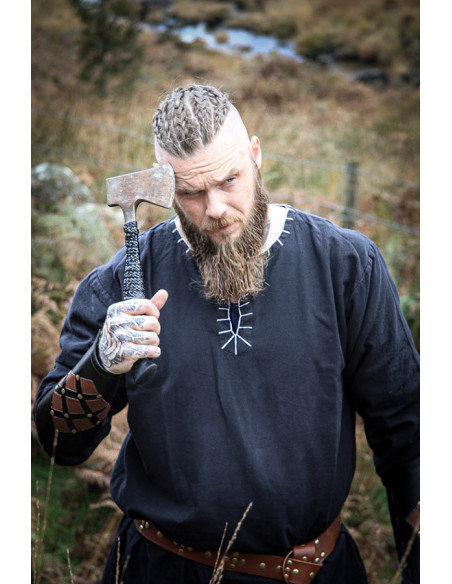 Tunica vichinga con ricamo Erwin, nera