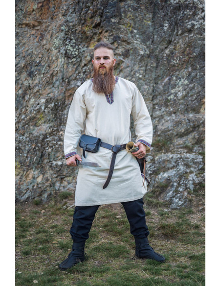 Tunica medievale Halvor, bianco naturale