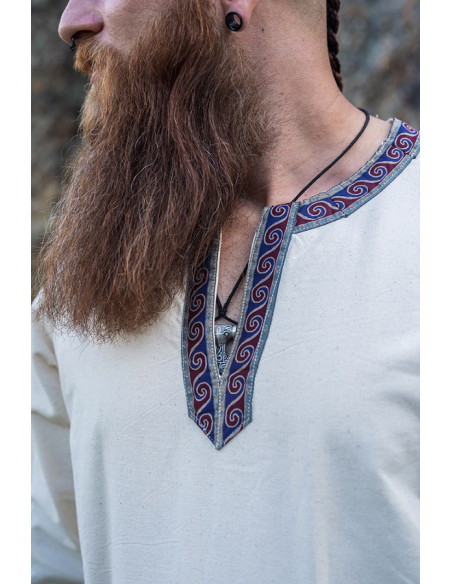 Tunica medievale Halvor, bianco naturale