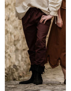 Pantalone medievale unisex MARRONE SCURO con elastico in...