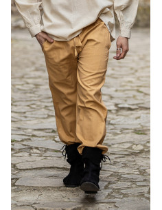 Pantalone medievale unisex MARRONE CHIARO con elastico in...
