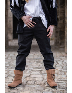 Pantaloni medievali NERI unisex con elastico in vita