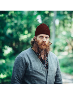 Cappello vichingo in lana modello Ari, colore rosso