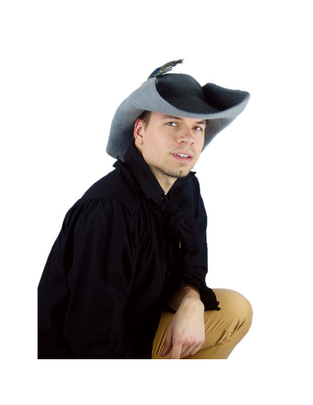 Cappello in feltro di lana grigio...
