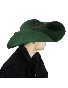 Cappello in feltro di lana verde modello Pieter