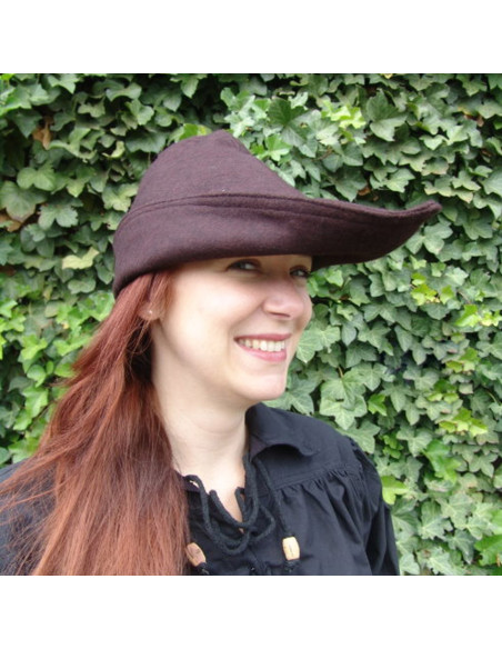 Cappello Robin Hood in lana marrone