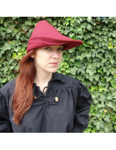Cappello Robin Hood in lana rossa