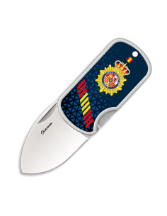 Coltello 3D Polizia Nazionale Spagnola con clip, lama 4 cm