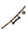 Katana decorativa con fodero in legno inciso
