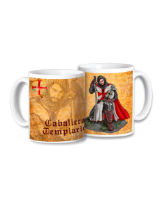 Tazza in ceramica Cavaliere Templare in preghiera