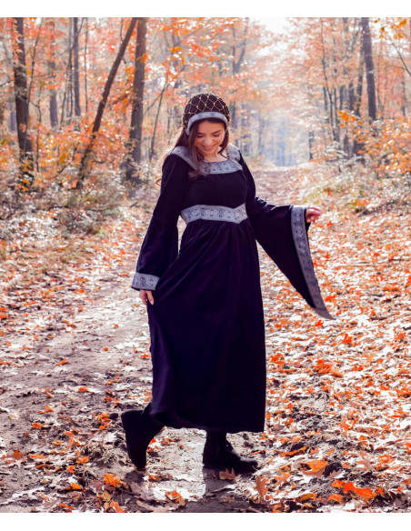 Cappuccio Elaine in velluto nobile, nero