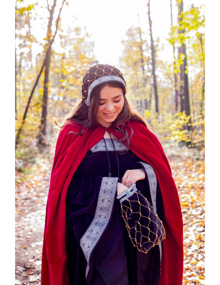 Cappuccio Elaine in velluto nobile, nero