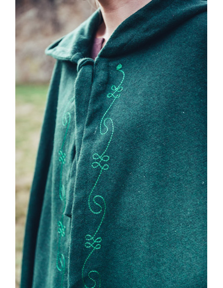 Mantella medievale in lana con ricami...