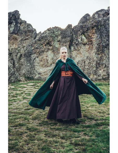 Mantella medievale in lana con ricami...