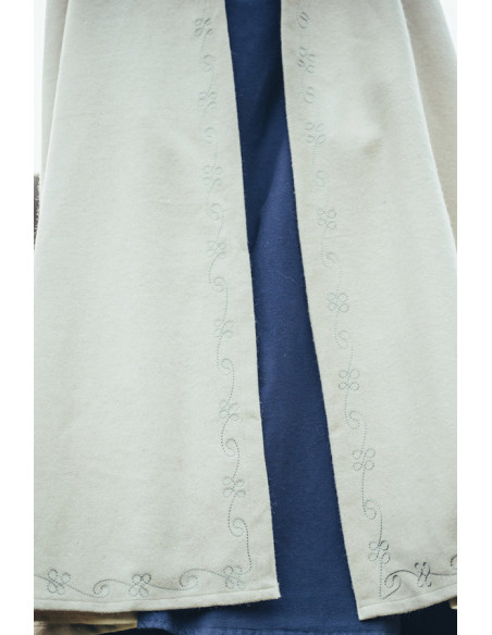 Mantella medievale in lana bianca...