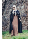 Mantello medievale senza cappuccio modello Kuno, colore nero
