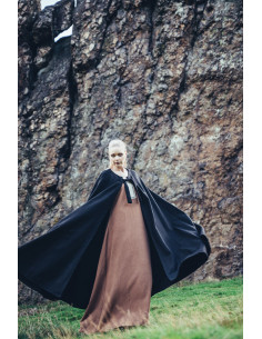Mantello medievale senza cappuccio modello Kuno, colore nero 2