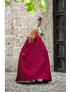 Erna mantello medievale in cotone con ricami, colore rosso 2