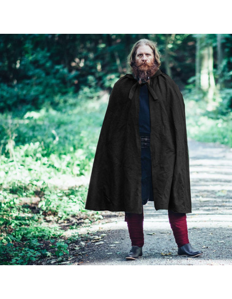 Mantella medievale in cotone nero,...