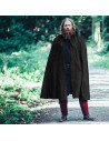 Mantella medievale in cotone nero, modello Frantz