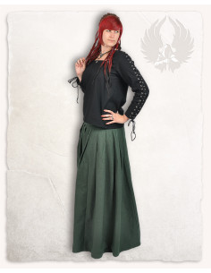 Blusa da donna medievale nera Abby con occhielli e... 2