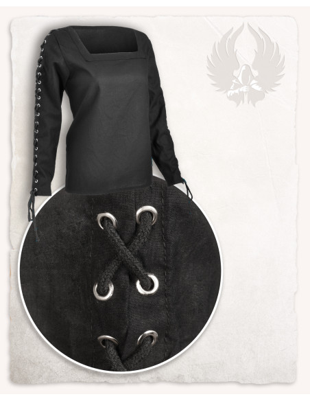 Blusa da donna medievale nera Abby...