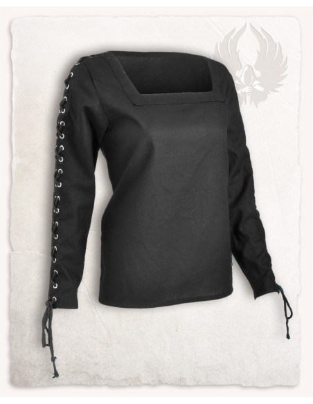 Blusa da donna medievale nera Abby...