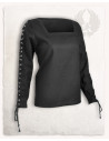Blusa da donna medievale nera Abby con occhielli e stringhe incrociate